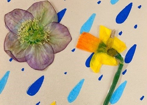 Springtime Artwork with Pressed Flowers