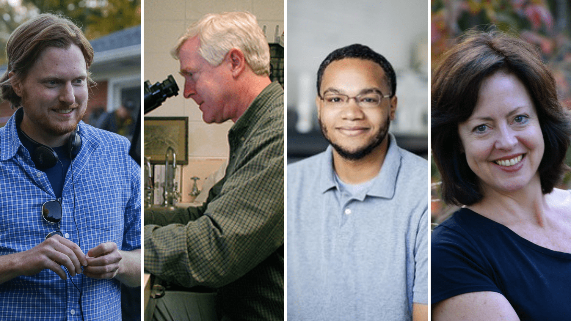 Light professionals collage headshot of people who all use light in their work